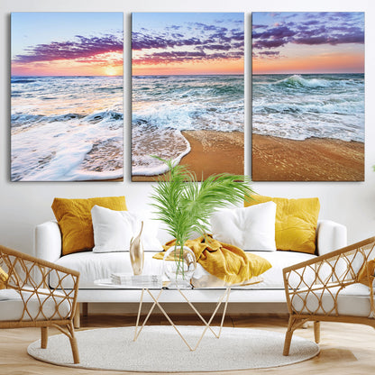 44120-MGV-CV-36X24-Ocean Sunset Wall Art – Beach Landscape Canvas Print, Serene Coastal Decor for Living Room, Office or Bedroom
