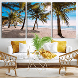 98175-MGV-CV-36X24-Tropical Palm Beach Wall Art – Relaxing Ocean Shore Canvas Print with Palm Trees, Coastal Summer Decor for Living Room, Bedroom or