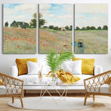 74890-MGV-CV-36X24-Monet Poppy Field Wall Art – Impressionist Landscape Canvas Print, Classic French Artwork for Living Room, Bedroom or Office Decor
