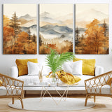 72950-MGV-CV-36X24-Autumn Mountain Forest Wall Art – Golden Fall Landscape Canvas Print, Nature-Inspired Home Decor for Living Room, Bedroom or