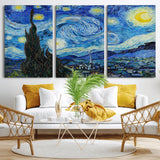 39177-MGV-CV-36X24-Starry Night Wall Art – Vincent van Gogh Famous Painting Canvas Print, Timeless Starry Sky Decor for Living Room, Bedroom or