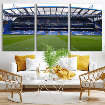 59508-MGV-CV-36X24-Chelsea Stadium Wall Art – Stamford Bridge Football Arena Canvas Print, Iconic Soccer Artwork for Living Room, Office, Game Room