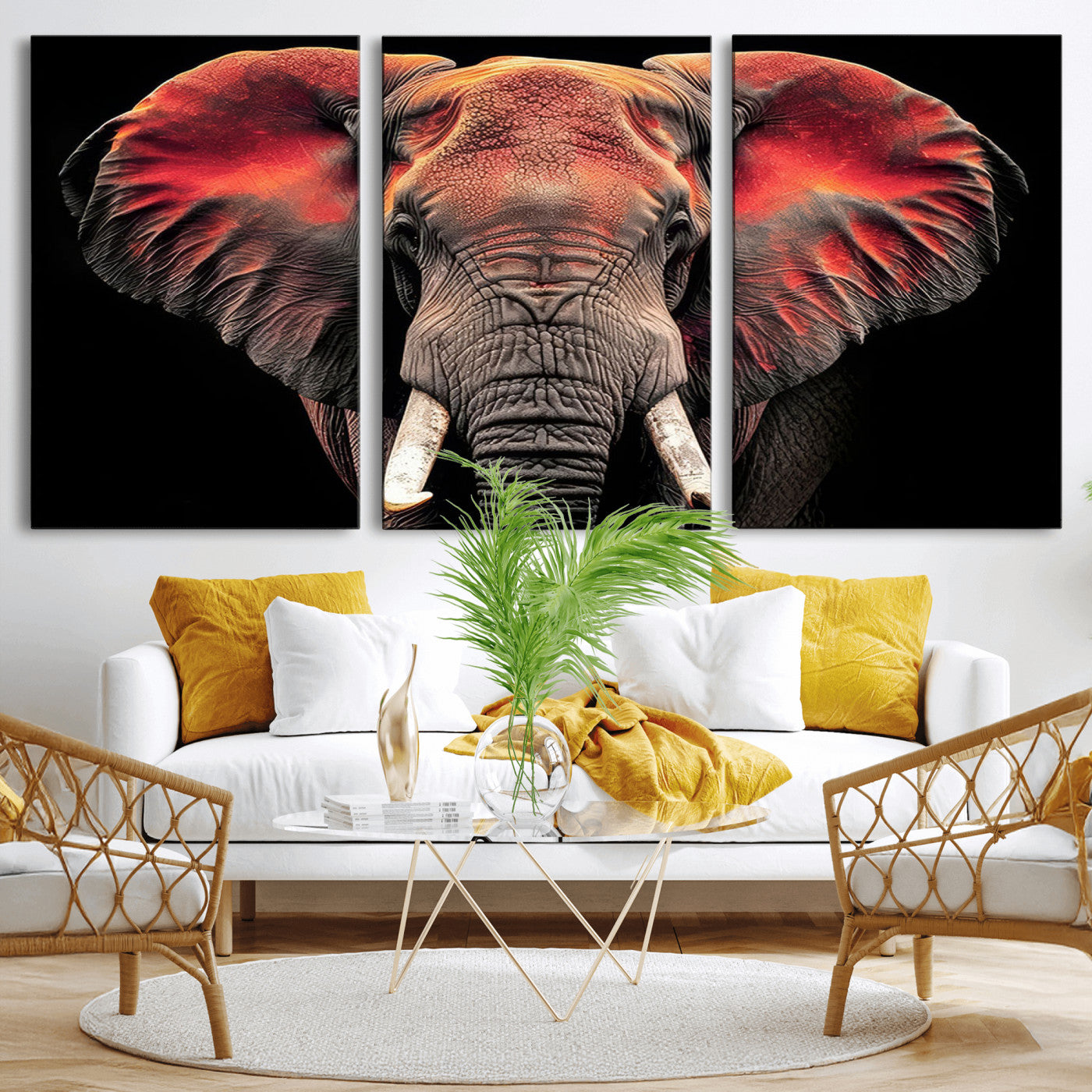 54719-MGV-CV-36X24-Elephant Wall Art – Majestic African Elephant Canvas Print, Wildlife Safari Animal Decor for Living Room, Bedroom, Office or Man
