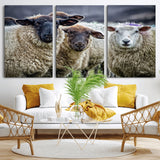 18418-MGV-CV-36X24-Sheep Wall Art Canvas Print, Framed Farmhouse Sheep Art Picture Print, Sheep Herd Perfect Rustic Farmhouse Decor Artwork