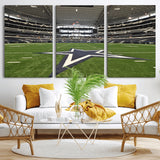 14834-MGV-CV-36X24-Dallas Att Stadium Wall Art Canvas Print, Framed Texas NFL Stadium Art Picture Print, American Football Stadium Perfect Sports