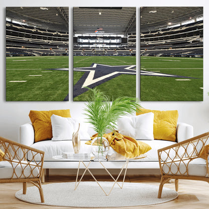 14834-MGV-CV-36X24-Dallas Att Stadium Wall Art Canvas Print, Framed Texas NFL Stadium Art Picture Print, American Football Stadium Perfect Sports