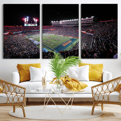 46899-MGV-CV-36X24-Ben Hill Griffin Stadium Wall Art Canvas Print, Framed Football Stadium Art Picture Print, Florida Football Stadium Perfect Sport