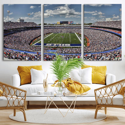76491-MGV-CV-36X24-Buffalo Bills Stadium Wall Art Canvas Print, Framed Bills Stadium Art Picture Print, Highmark Stadium Perfect Sport Room Decor