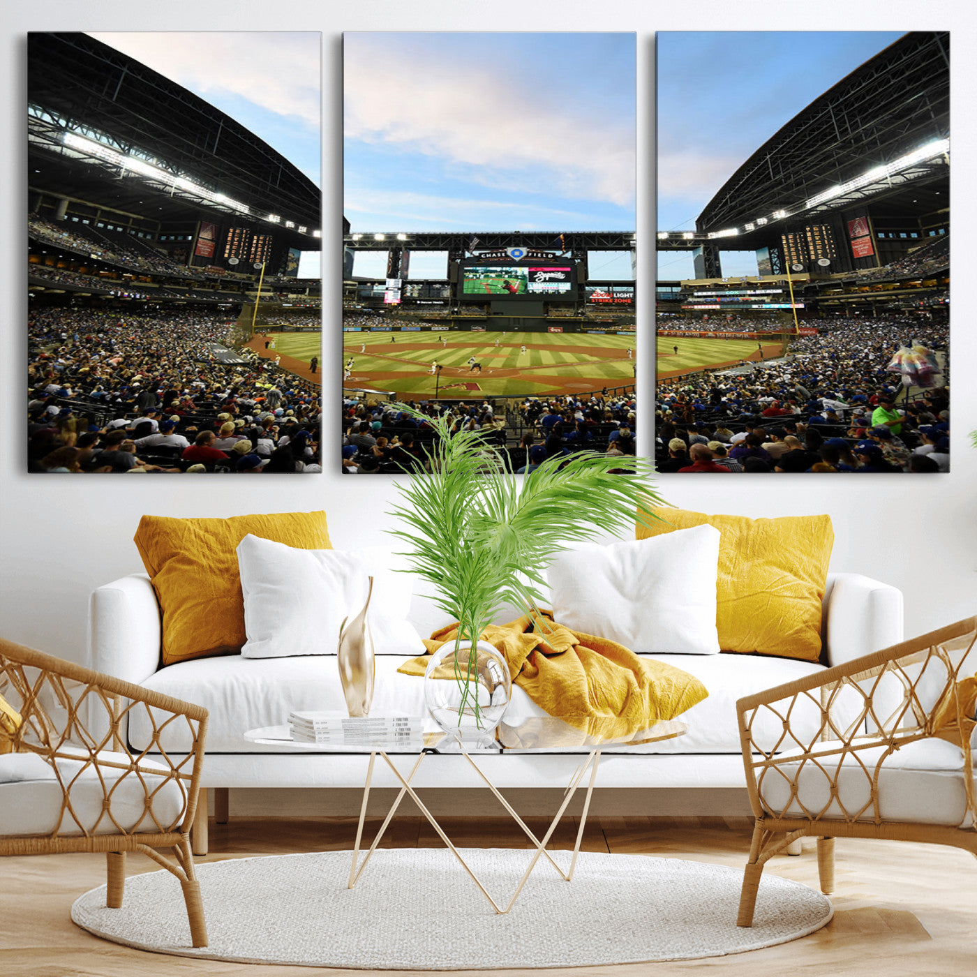 92672-MGV-CV-36X24-Chase Field Stadium Wall Art Canvas Print, Framed Arizona Stadium Art Picture Print, Chase Stadium Perfect Sports Room Decor