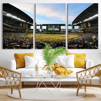 92672-MGV-CV-36X24-Chase Field Stadium Wall Art Canvas Print, Framed Arizona Stadium Art Picture Print, Chase Stadium Perfect Sports Room Decor