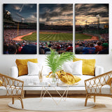 53432-MGV-CV-36X24-Fenway Park Stadium Wall Art Canvas Print, Framed Boston Baseball Stadium Art Picture Print, Massachusetts Fenway Park Perfect