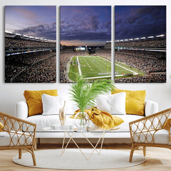52712-MGV-CV-36X24-Gillette Stadium Field Wall Art Canvas Print, Framed Massachusetts Stadium Art Picture Print, Gillette Stadium Perfect Sport Room