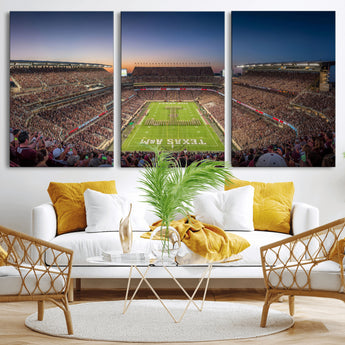 17421-MGV-CV-36X24-Kyle Field Wall Art Canvas Print, Framed Texas Stadium Art Picture Print, Kyle Field Stadium Perfect Sport Room Decor Artwork