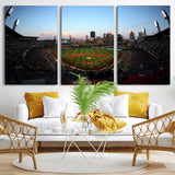 67670-MGV-CV-36X24-PNC Park Stadium Wall Art Canvas Print, Framed Pittsburgh Pirates Stadium Art Picture Print, PNC Park Field Perfect Sport Room