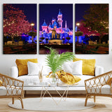 79435-MGV-CV-36X24-Disney Castle Wall Art Canvas Print, Framed Magic Kingdom Art Picture Print, Disney World Perfect Child Room Decor Artwork