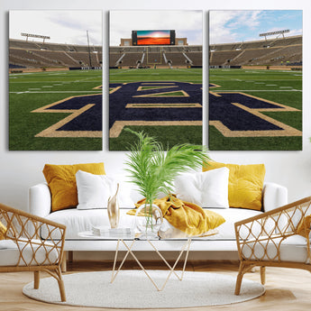 52835-MGV-CV-36X24-Notre Dame Stadium Wall Art Canvas Print, Framed Indiana Stadium Art Picture Print, Notre Dame Field Perfect Sport Room Decor
