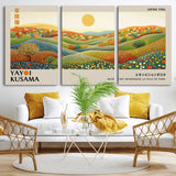 33864-MGV-CV-36X24-Pointillism Yayoi Wall Art Canvas Print, Framed Yayoi Kusama Art Picture Print, Yayoi Kusama Dot Perfect Abstract Nature Decor