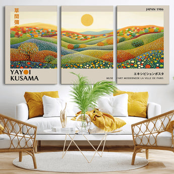 33864-MGV-CV-36X24-Pointillism Yayoi Wall Art Canvas Print, Framed Yayoi Kusama Art Picture Print, Yayoi Kusama Dot Perfect Abstract Nature Decor