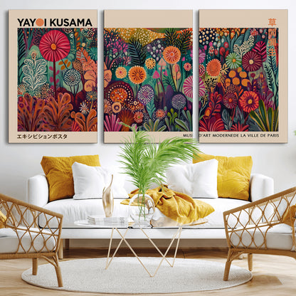 51280-MGV-CV-36X24-Abstract Yayoi Kusama Wall Art Canvas Print, Framed Japanese Wabi Sabi Art Picture Print, Yayoi Kusama Perfect Abstract Modern