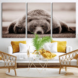 20611-MGV-CV-36X24-Grizzly Bear Wall Art – Majestic Wildlife Sepia Canvas Print, Rustic Nature Animal Artwork for Cabin, Lodge, Living Room, Bedroom,