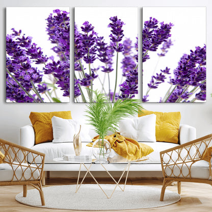 76859-MGV-CV-36X24-Lavender Flower Wall Art – Botanical Canvas Print Featuring Purple Floral Bouquet, Nature Inspired Artwork for Living Room,