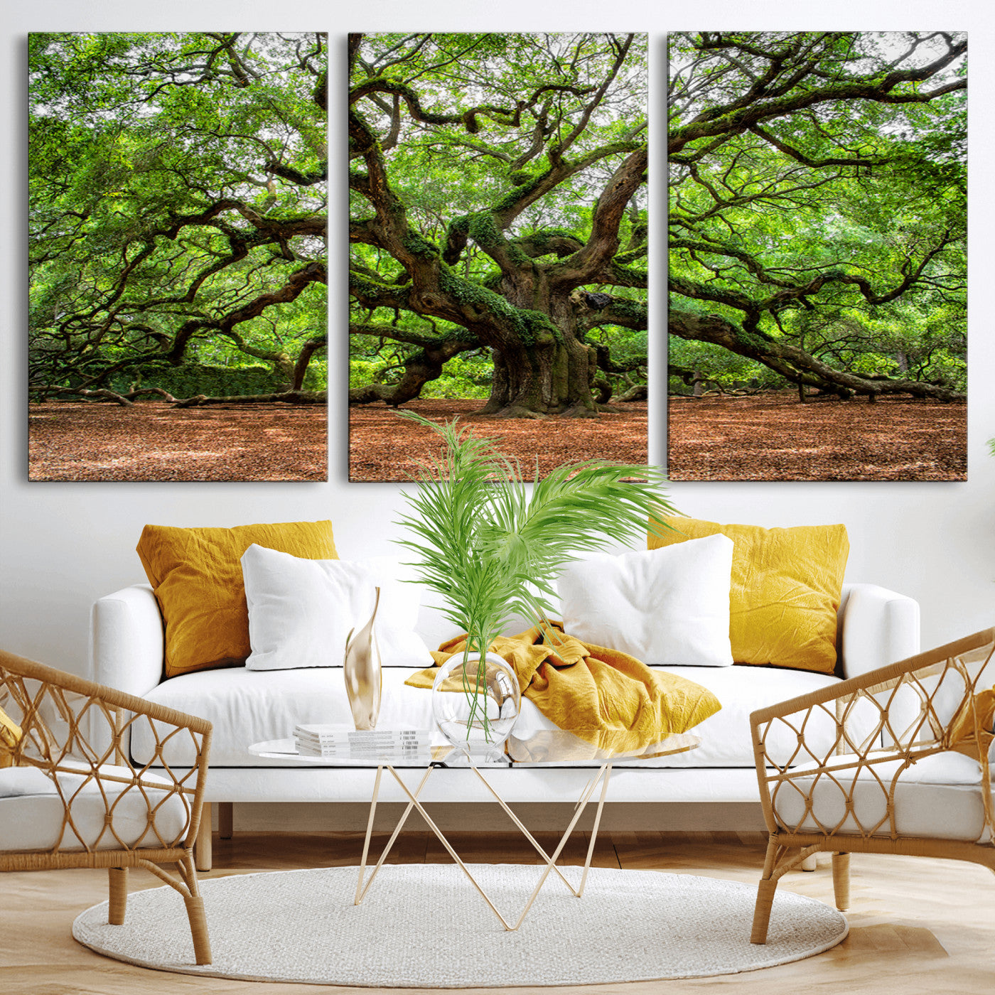 51255351-MGV-CV-36X24-Ancient Tree Wall Art – Majestic Oak Canvas Print, Large Nature Photography, Sacred Forest Landscape Wall Décor, Wisdom Tree