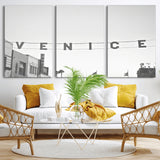 68254589-MGV-CV-36X24-Venice Sign Wall Art Canvas Print, Framed Venice Letters Art Picture Print, Los Angeles Perfect Minimalist Urban Decor Artwork