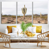 96147924-MGV-CV-36X24-Saguaro Cactus Wall Art Canvas Print, Framed Desert Cactus Art Picture Print, Earthy Desert Perfect Southwestern Boho Decor