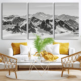 32399691-MGV-CV-36X24-Snowy Mountain Wall Art Canvas Print, Framed Mountain Peaks Art Picture Print, Alpine Mountains Perfect Minimalist Alpine Decor