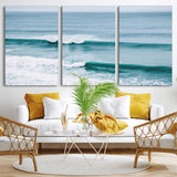 73692470-MGV-CV-36X24-Ocean Swell Wall Art Canvas Print, Framed Surf Waves Art Picture Print, Blue Water Perfect Coastal Dynamic Decor Artwork