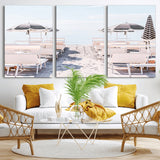 67623952-MGV-CV-36X24-Minimalist Beach Wall Art Canvas Print, Framed Pastel Sand Art Picture Print, Beach Aesthetic Perfect Coastal Minimalist Decor