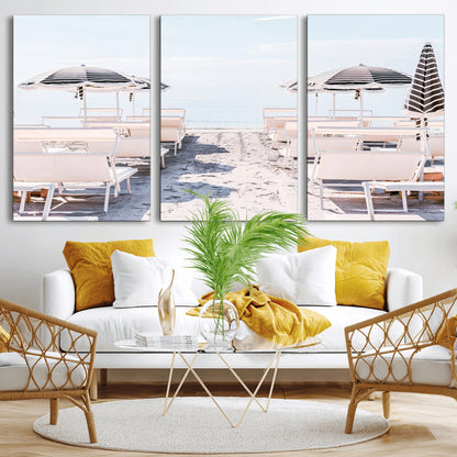 67623952-MGV-CV-36X24-Minimalist Beach Wall Art Canvas Print, Framed Pastel Sand Art Picture Print, Beach Aesthetic Perfect Coastal Minimalist Decor