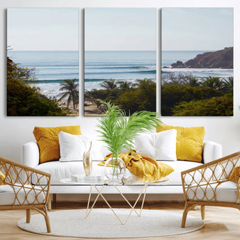 88336640-MGV-CV-36X24-Tropical Beach Scene Wall Art Canvas Print, Framed Coastal Photography Art Picture Print, Ocean Horizon Art Perfect Coastal Boho