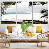 50382104-MGV-CV-36X24-Tropical Surf Wall Art Canvas Print, Framed Palm Tree View Art Picture Print, Beach House Art Perfect Boho Coastal Decor Artwork