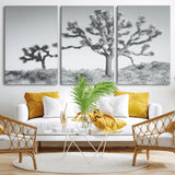 29996209-MGV-CV-36X24-Joshua Tree Art Wall Art Canvas Print, Framed Black White Landscape Art Picture Print, Desert Tree Decor Perfect Southwestern Boho