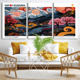 43879290-MGV-CV-36X24-Japanese Abstract Wall Art – Mount Fuji Cherry Blossom Canvas Print, Modern Asian Inspired Landscape Decor for Living Room,