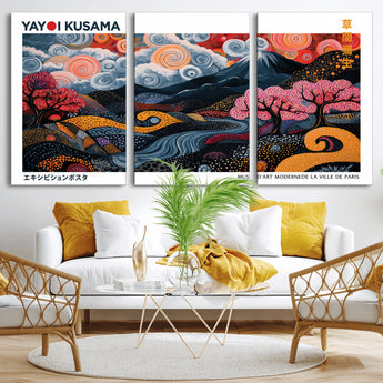 43879290-MGV-CV-36X24-Japanese Abstract Wall Art – Mount Fuji Cherry Blossom Canvas Print, Modern Asian Inspired Landscape Decor for Living Room,