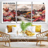 32352074-MGV-CV-36X24-Japanese Landscape Wall Art – Mount Fuji River Canvas Print, Modern Asian Inspired Nature Decor for Living Room, Bedroom, Office