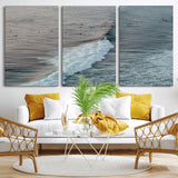 23077324-MGV-CV-36X24-Ocean Waves Wall Art Canvas Print, Framed Coastal Serenity Art Picture Print, Surf Aesthetic Perfect Modern Coastal Decor Artwork