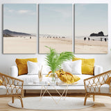 28307820-MGV-CV-60X30-3P-Minimalist Beach Wall Art Canvas Print, Framed Coastal Serenity Art Picture Print, Soft Sand Perfect Modern Coastal Decor Artwork