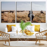 22431577-MGV-CV-36X24-Western Wall Art Wall Art Canvas Print, Framed Cowboy Canvas Art Picture Print, Cattle Drive Scene Perfect Rustic Western Decor