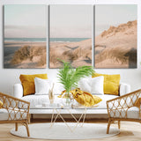 28064037-MGV-CV-36X24-Minimalist Seascape Wall Art Canvas Print, Framed Neutral Beach Print Art Picture Print, Sand Dune Photography Perfect