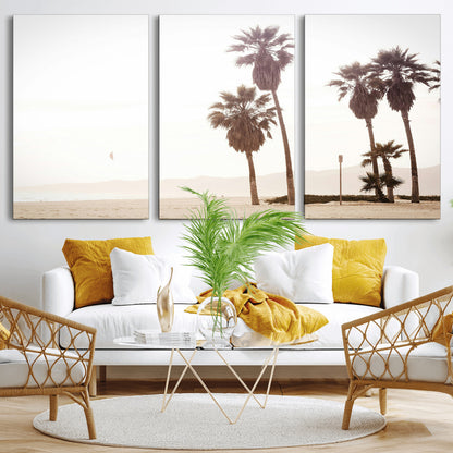 48255923-MGV-CV-36X24-Coastal Light Wall Art Canvas Print, Framed Relaxing Shoreline Art Picture Print, Minimalist Ocean Perfect Tropical Serenity Decor