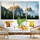 21145440-MGV-CV-36X24-Wilderness Wall Art Wall Art Canvas Print, Framed Nature Landscape Decor Art Picture Print, Misty Forest Photography Perfect
