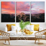 32786115-MGV-CV-36X24-Half Dome Wall Art Canvas Print, Framed Yosemite National Park Art Picture Print, Dramatic Sunset Perfect Adventurous Wilderness