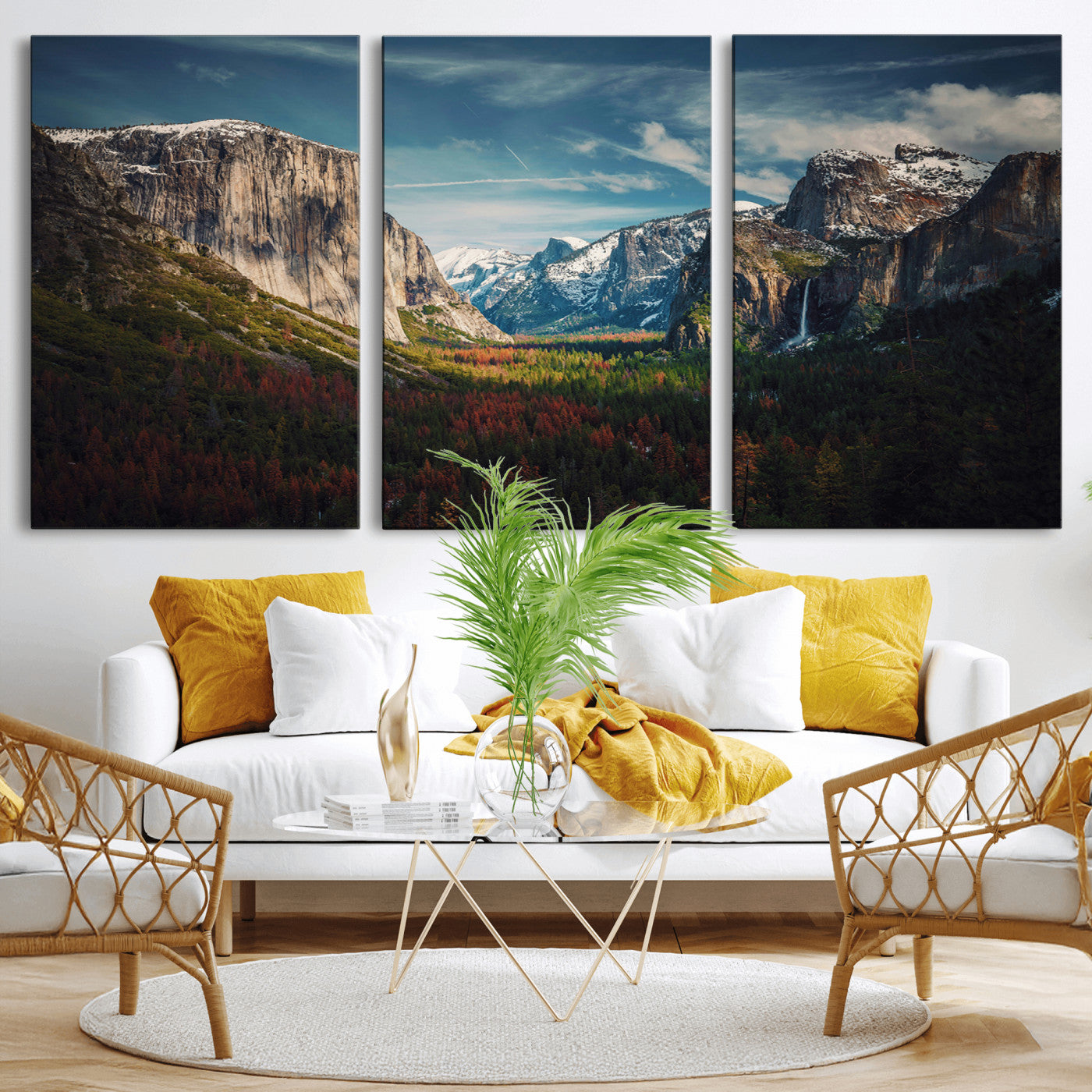 15244033-MGV-CV-36X24-Yosemite National Wall Art Canvas Print, Framed Mountain Landscape Art Picture Print, El Capitan Perfect Rustic Farmhouse Decor