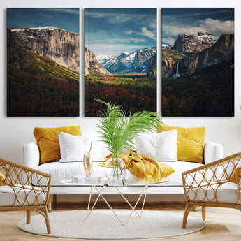 15244033-MGV-CV-36X24-Yosemite National Wall Art Canvas Print, Framed Mountain Landscape Art Picture Print, El Capitan Perfect Rustic Farmhouse Decor