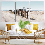 54616109-MGV-CV-36X24-Desert Mailboxes Wall Art – Rustic Rural Roadside Photography Canvas Print, American Southwest Landscape Home Decor for Living