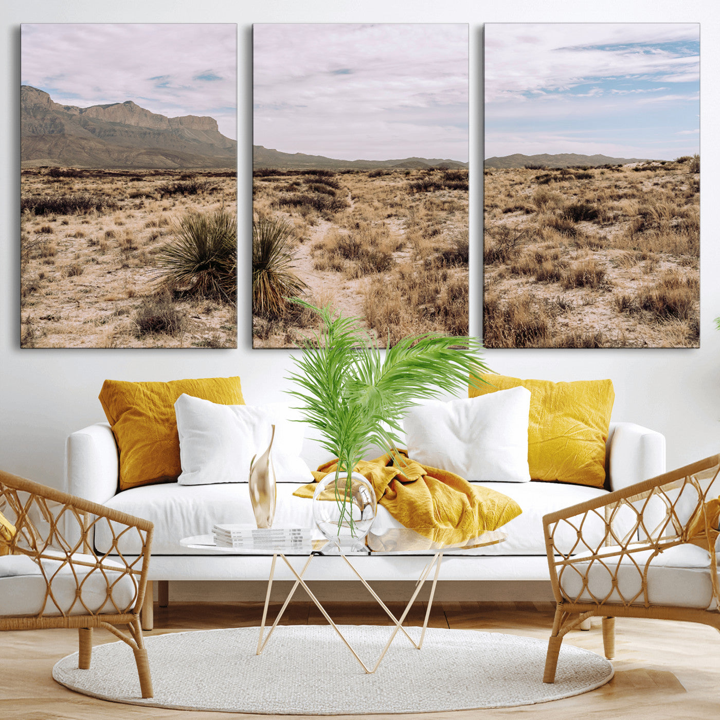 20681831-MGV-CV-36X24-Desert Landscape Wall Art – Southwestern Mountain Canvas Print, Rustic Western Nature Photography Decor for Living Room, Office,