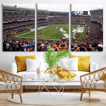 18347149-MGV-CV-36X24-Soldier Field Wall Art – Chicago Bears Football Stadium Canvas Print, Game Day Sports Decor for Man Cave, Bar, Office, or Living